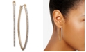 DKNY Medium Gold-Tone Pav&eacute; Hoop Earrings 2"